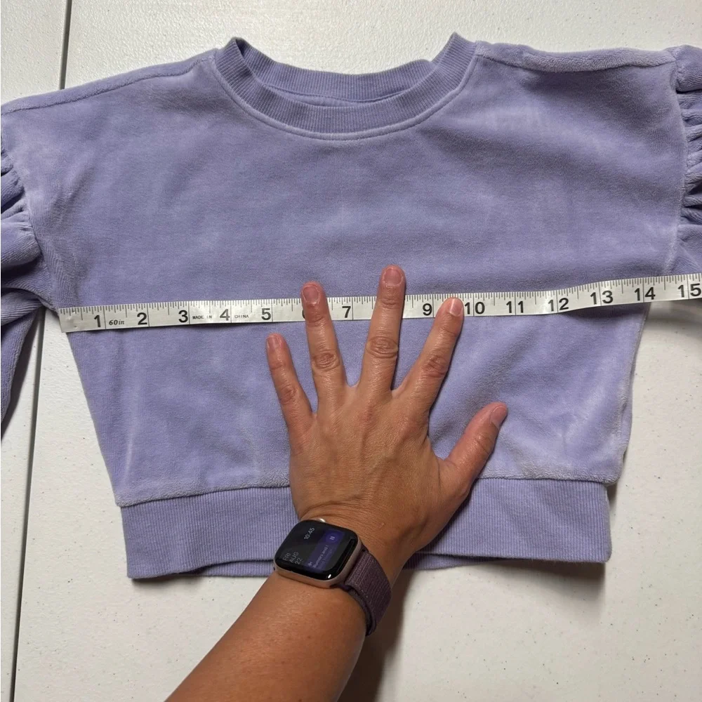 JANIE + JACK Shirt Kids’ 6 Cropped Light Purple Velvety Material Long Sleeve